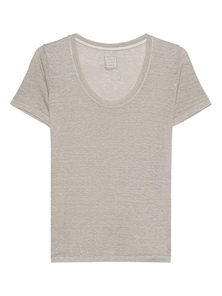  120% Lino Scoop-neck T-shirt - Neutrals 