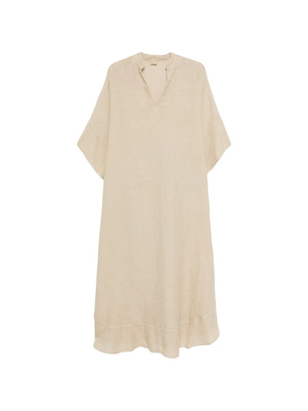  120% Lino V-neck Shift Dress - Neutrals 