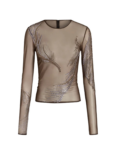  16arlington Darwin Embellished Top - Brown 