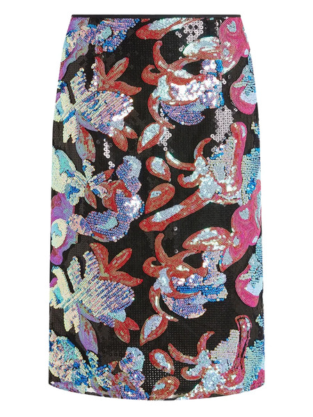  16arlington Elice Sequinned Midi Skirt - Black 