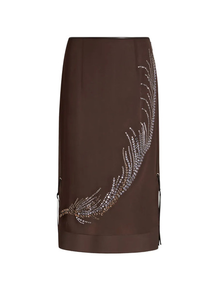 16arlington Merrow Embellished Midi Skirt - Brown 