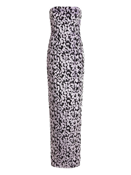  16arlington Minelli Devore Strapless Midi Dress - Purple 