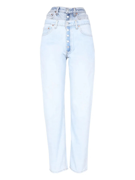  1/off Buttoned Denim Jeans - Blue 