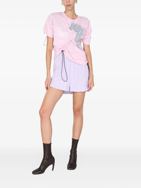  1/off Drawstring Striped Dress - Pink 