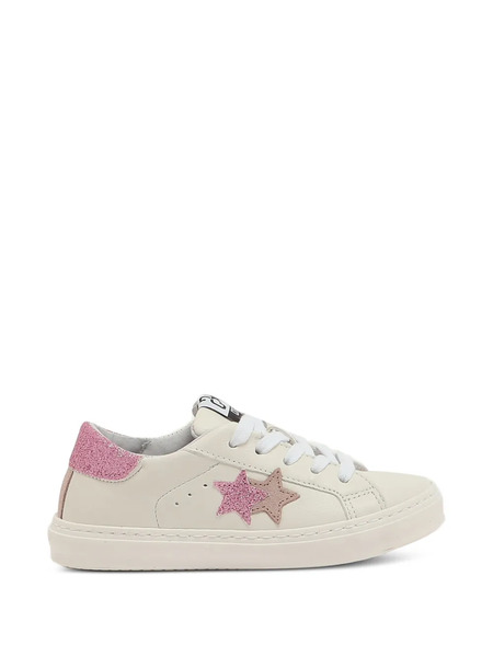  2 Star Kids Glitter-embellished Sneakers - Neutrals 