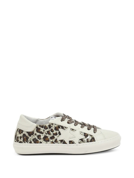  2 Star Kids Leopard-print Sneakers - Brown 