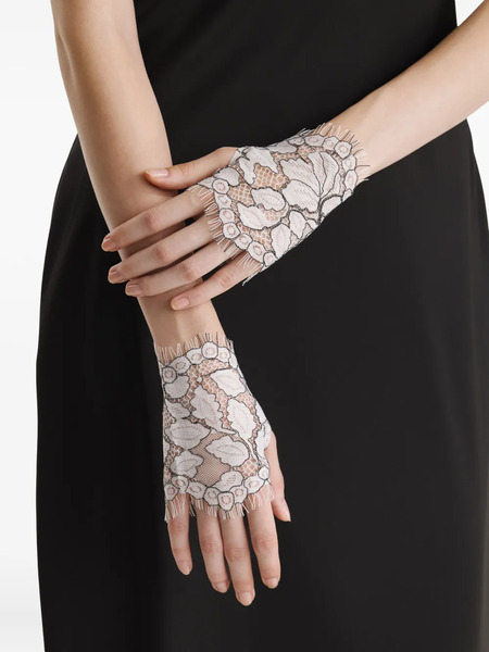  2310 Studio Crochet-lace Fingerless Gloves - White 