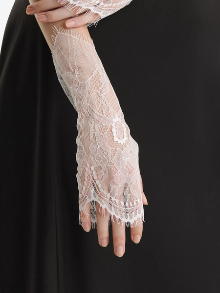  2310 Studio Floral-lace Gloves - White 
