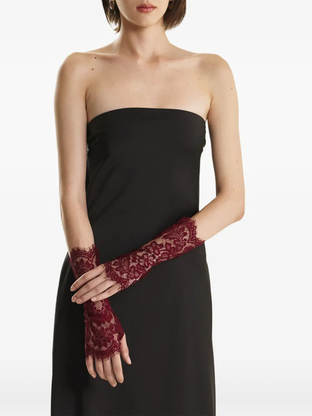  2310 Studio Floral-trimmed Gloves - Red 