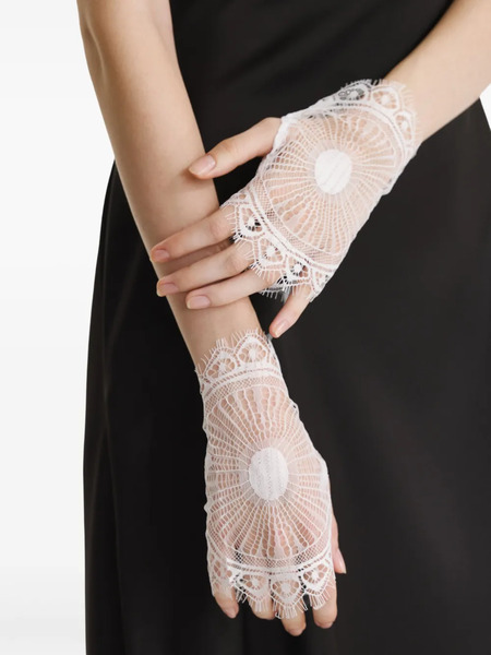  2310 Studio Lace-detailed Fingerless Gloves - White 