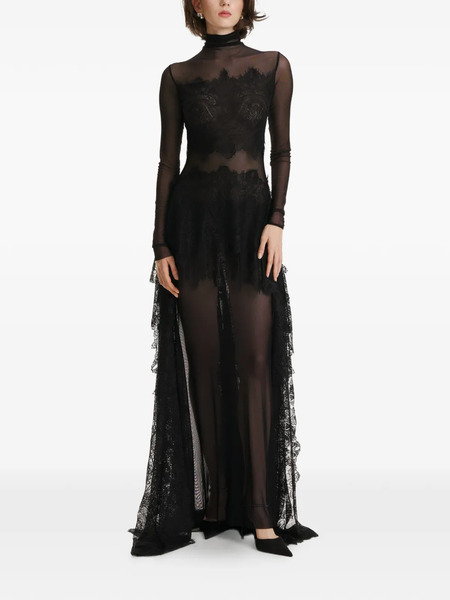  2310 Studio Lace Mock-neck Maxi Dress - Black 