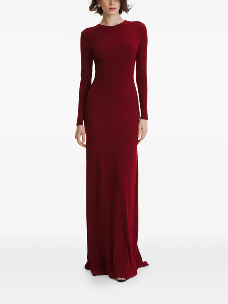  2310 Studio Long-sleeves Open-back Maxi Dress - Red 