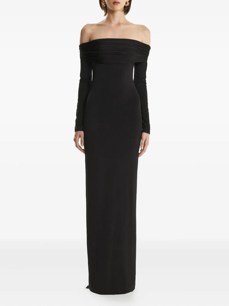  2310 Studio Off-shoulder Long-sleeve Maxi Dress - Black 