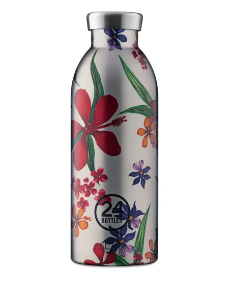  24bottles Amnesia Floral-print Water Bottle (500ml) - Silver 