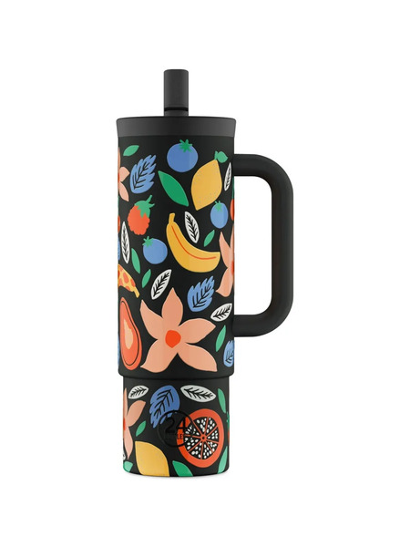  24bottles Tropical Noir Straw Cup (800ml) - Black 