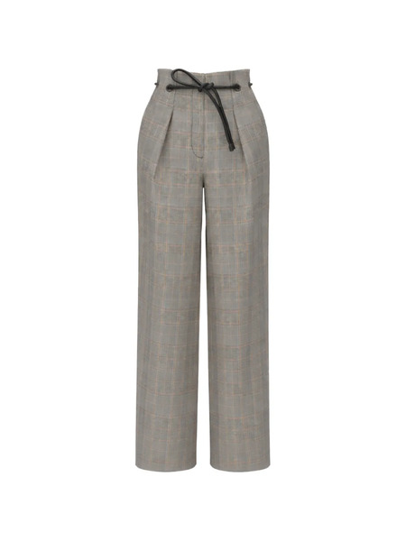  3.1 Phillip Lim Check Drawstring Trousers - Grey 