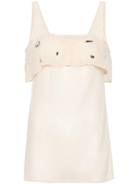  3.1 Phillip Lim Crystal-embellished Sheer Tank Top - Neutrals 