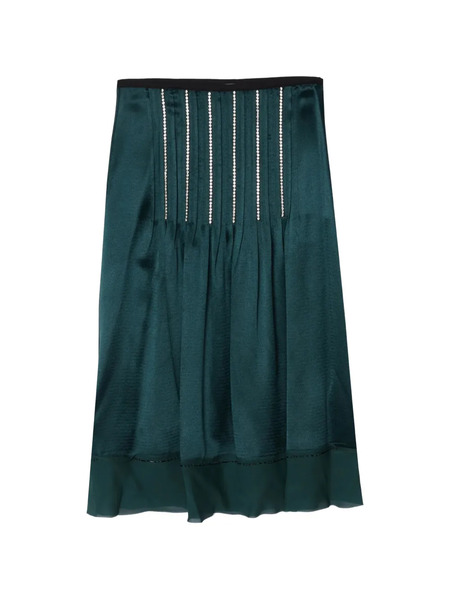  3.1 Phillip Lim Crystal-inlay Slip Midi Skirt - Green 
