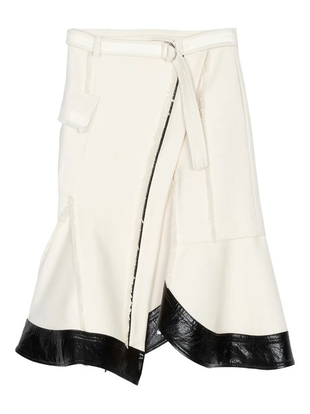  3.1 Phillip Lim Faux-leather Panel Tweed Skirt - Neutrals 