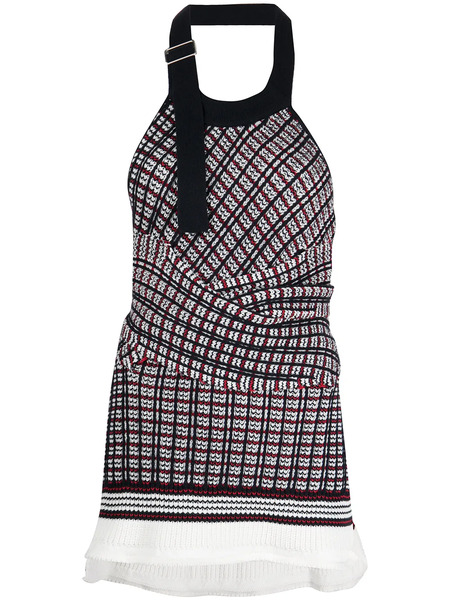  3.1 Phillip Lim Jacquard Halterneck Knit Top - Blue 