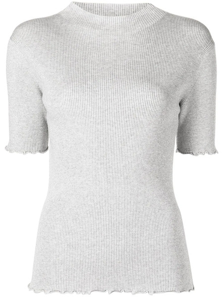  3.1 Phillip Lim Lurex Ribbed Short-sleeve Top - Grey 