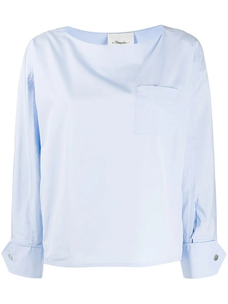  3.1 Phillip Lim Patch-pocket Long-sleeve Blouse - Blue 