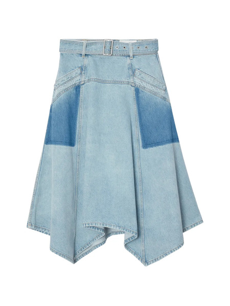  3.1 Phillip Lim Patchwork Belted Midi Skirt - Blue 