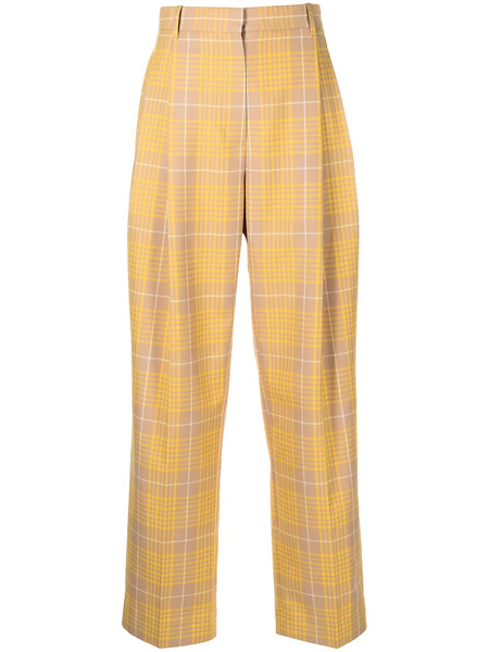  3.1 Phillip Lim Plaid Jacquard Straight Leg Trousers - Yellow 