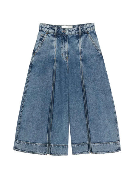  3.1 Phillip Lim Pleated Cotton Midi Skirt - Blue 