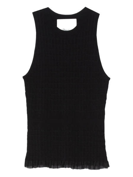  3.1 Phillip Lim Ribbed-knit Ruffled Top - Black 