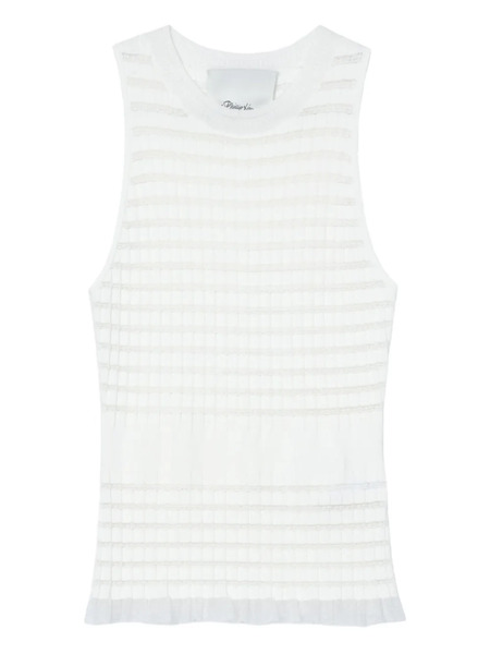  3.1 Phillip Lim Ribbed-knit Ruffled Top - Neutrals 