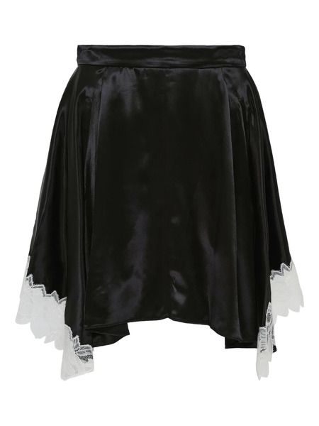 3.1 Phillip Lim Satin Lace-trimmed Skirt - Black 