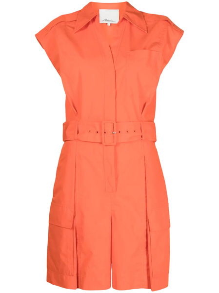  3.1 Phillip Lim Sleeveless Belted-waist Playsuit - Orange 