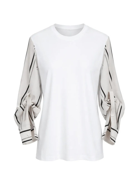  3.1 Phillip Lim Striped-detail T-shirt - White 