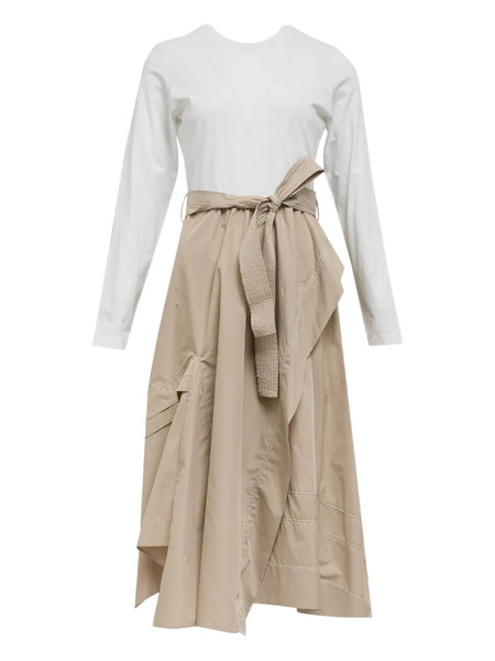  3.1 Phillip Lim Tie-waist Panelled Midi Dress - Neutrals 