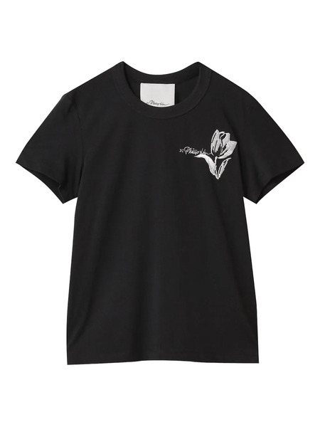  3.1 Phillip Lim Tulip-embroidered Short-sleeve Top - Black 