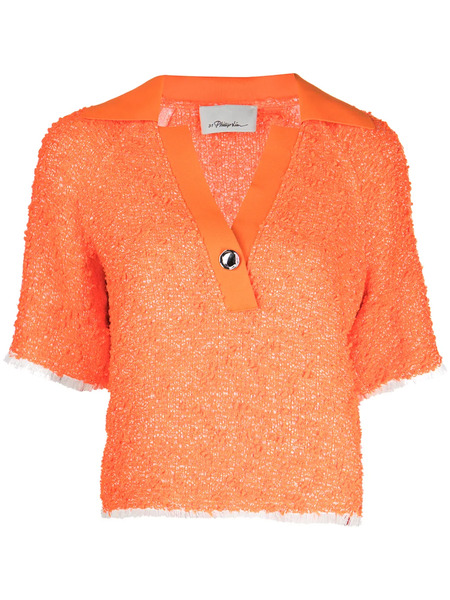  3.1 Phillip Lim Tweed Polo Top - Orange 