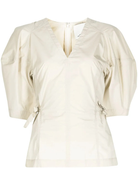  3.1 Phillip Lim V-neck Short-sleeve Top - Neutrals 