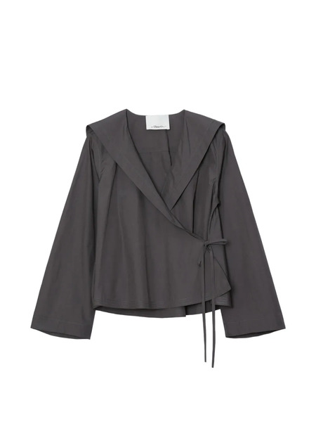  3.1 Phillip Lim Wide Collar Tie Blouse - Grey 