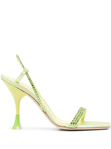  3juin Crystal-embellished Leather Sandals - Green 