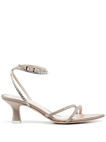  3juin Crystal-embellished Low-heel Sandals - Neutrals 