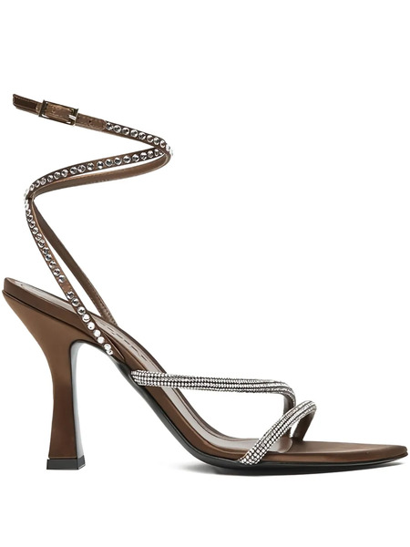  3juin Crystal-embellished Sandals - Brown 