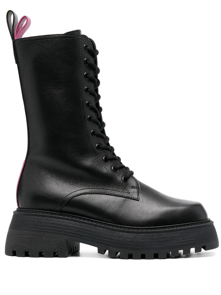  3juin Lace-up Leather Boots - Black 