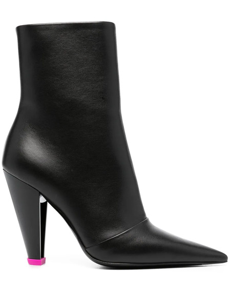  3juin 100mm Leather Ankle Boots - Black 