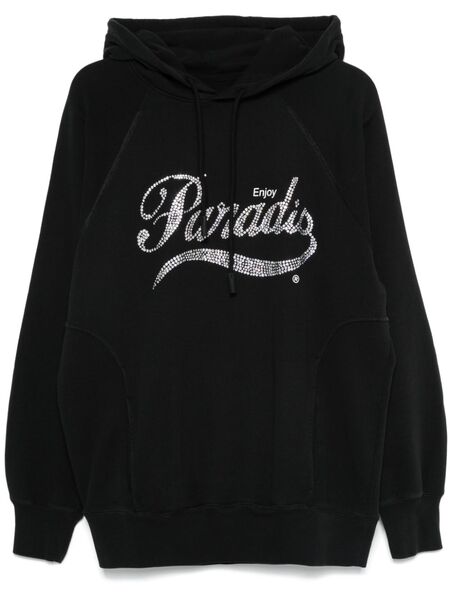  3paradis Crystal-logo Hoodie - Black 