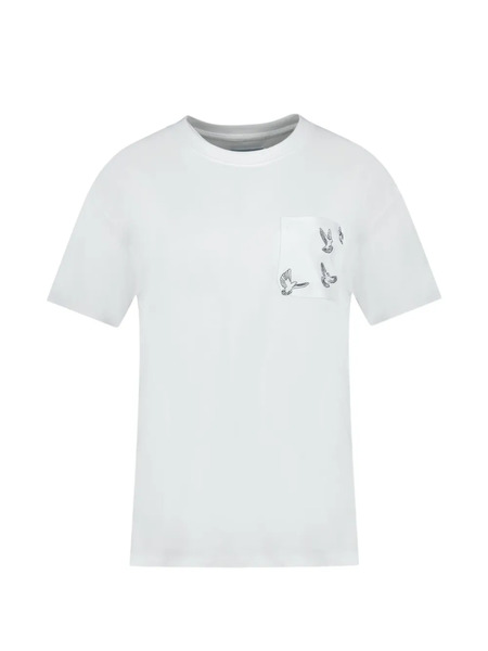  3.paradis Doves-pocket T-shirt - White 