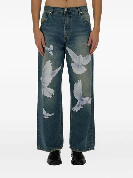  3paradis Freedom Doves Straight-leg Jeans - Blue 