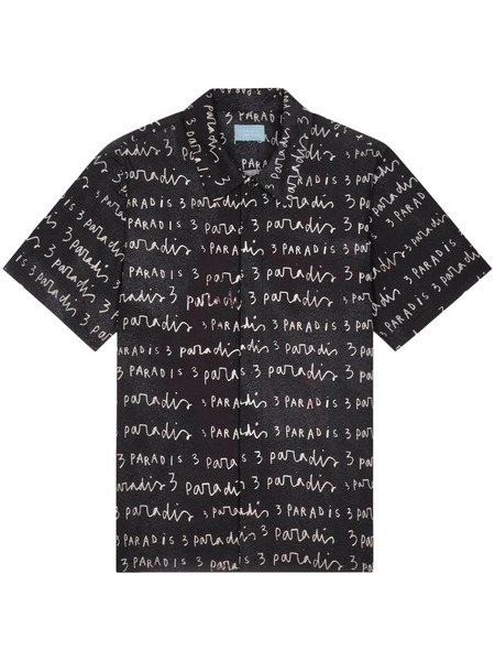  3paradis Logo-print Poplin Shirt - Black 