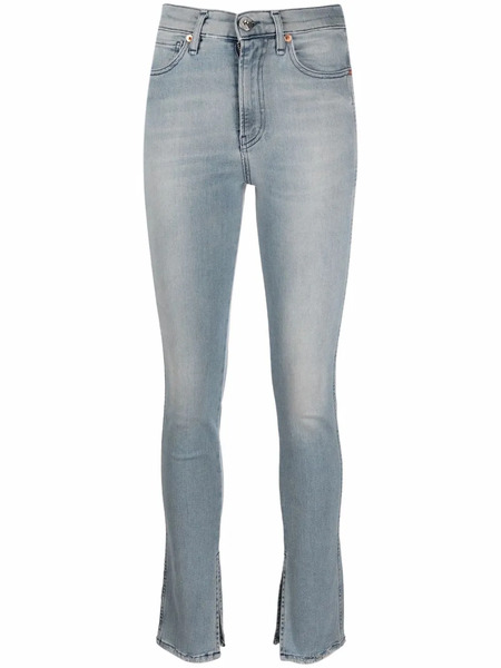  3x1 Slit-hem Skinny Jeans - Blue 