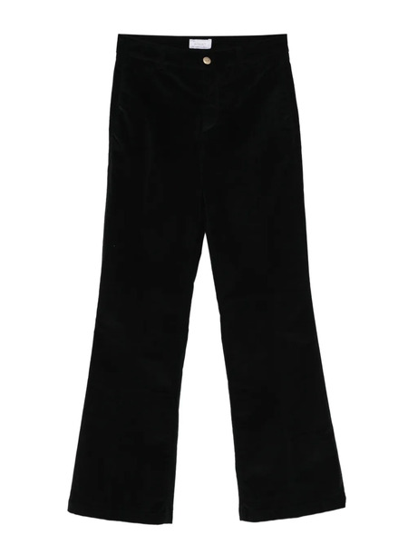  40 Weft Corduroy Flared Trousers - Black 